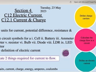AQA AS PHYSICS C12 ELECTRIC CURRENT (FULL CHAPTER SLIDES)