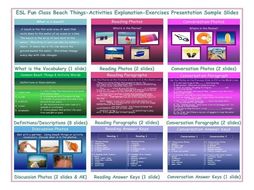Beach Things-Activities Explanation-Exercises Presentation