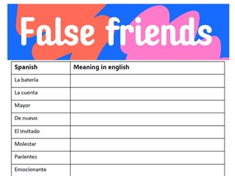 False Friends - Spanish GCSE