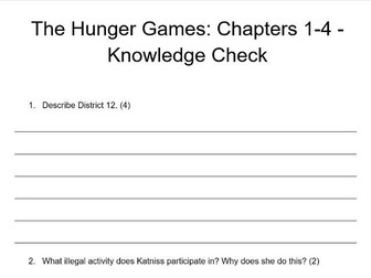 The Hunger Games Chapters 1-4 Assessment