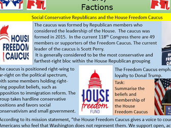 Ideological division within US Parties - Republican and Democratic factions