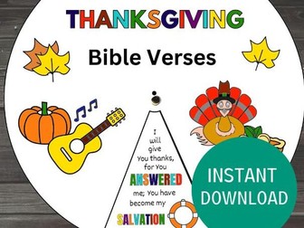 Thanksgiving Bible Verses Colouring Wheel