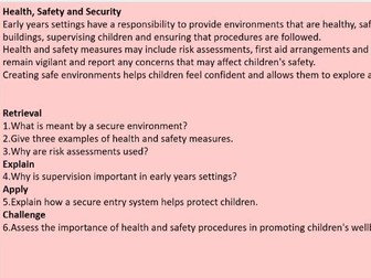 Unit 2: Keeping Children Safe Learning Aim C Comprehension Activity Pack Safeguarding