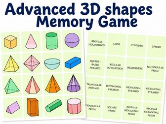 Advanced 3D Shapes Memory Game