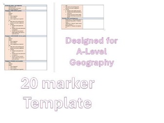 Edexcel A-Level Geography 20-Marker Template