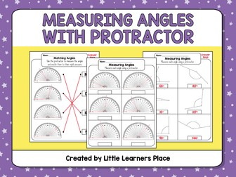 Measuring Angles with Protractor Practice Worksheets