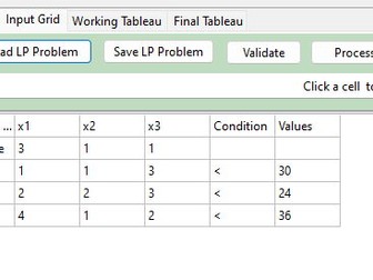 Linear Programming Simplex Demonstration Software