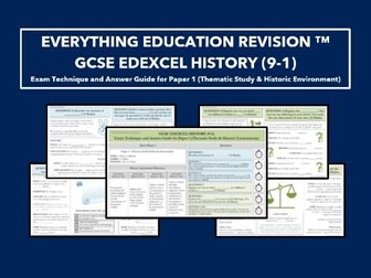 GCSE EDEXCEL History (9-1) Exam Technique and Answer Guide for Paper 1 (Thematic Study & Historic E)