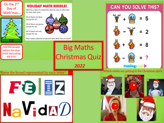 Big Christmas Quiz 2022 - 12 Days of Maths'mas'