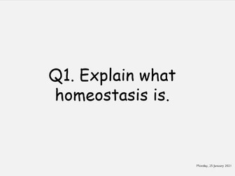 Homeostasis and response Key Facts