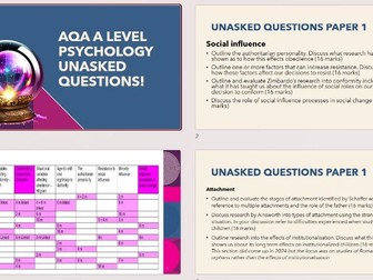 AQA A level Psychology Unasked Questions!