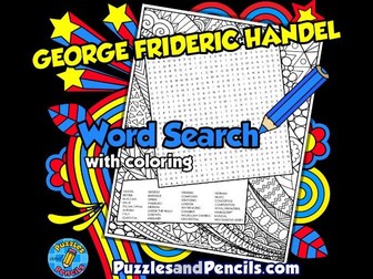 George Frideric Handel Word Search Puzzle with Colouring | Famous Composers