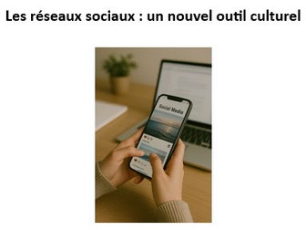 AQA A Level French stimulus card worksheet - Les réseaux sociaux: un nouvel outil culturel
