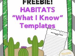 Habitat What I Know Templates FREEBIE!