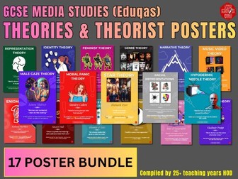 Media Theory & Theorist Posters | GCSE Media Studies | Eduqas | AQA | Edexcel | KS4 | KS5 | Revision
