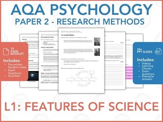 L1: Features Of Science - AQA Psychology - Research Methods