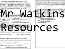 GCSE Computer Science Paper 1 Revision Work Booklet - Topic Quizzes and Model Answers - AQA 8520