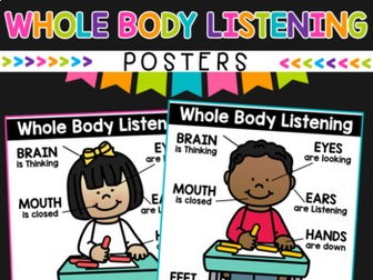 Whole Body Listening Posters - Free