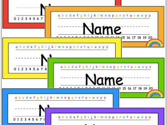 Editable Rainbow Desk Names