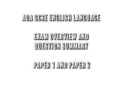 AQA GCSE English Language Exam Overview and Question Summary Paper 1 Sns-Brigh10