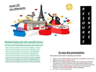Lecon 20- Les vetements (clothes)