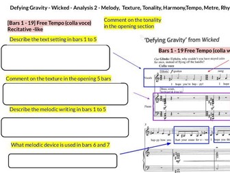 Defying Gravity - Wicked - Analysis 2 - QUESTION & PDF