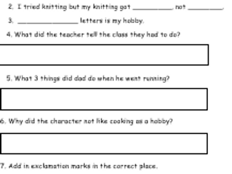 That's not my hobby! Rigby Star Reading Comprehension