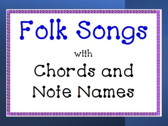 Easy Piano Folk Songs: Note Names and Chords