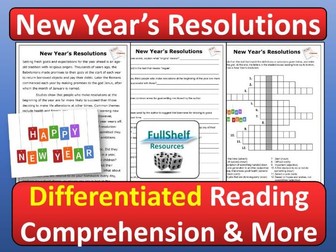 New Year's Resolutions Reading Comprehension