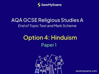 *FREE* AQA GCSE Religious Studies A Option 4 Hinduism: End of Topic Test and Mark Scheme