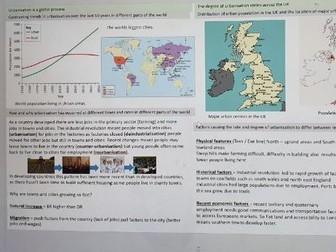 GCSE Edexcel A topic 4 Changing Cities. Visual knowledge organiser