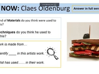 Claes Oldenburg PPT lesson artist research