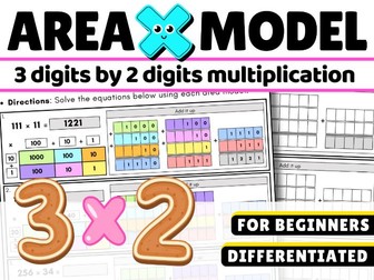 Area Model Multiplication Worksheets: 3-Digit by 2-Digit | Box Method | KS2 & KS3 Maths Practice