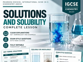 Pearson Edexcel iGCSE Chemistry 4XCH1 | Solutions & Solubility | Complete Lesson