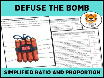 Defuse the Bomb: Exciting Ratio and Proportion Challenge