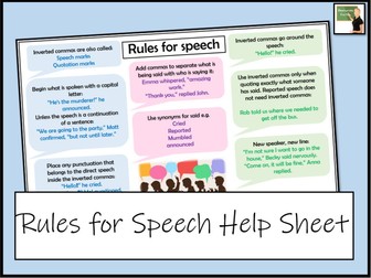 English- Writing speech poster/ support sheet