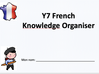 Y7 French Knowledge Organiser / sentence builder in full