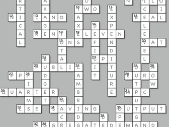 Three crosswords, introduction to micro and macro and the circular flow model