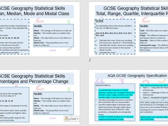 GCSE Geography Statistical Skills