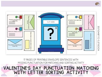 Valentine's Day Punctuation Matching Activity
