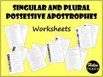 Singular and Plural Possessive Apostrophes Worksheets