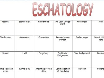 AQA RE Spec B - Catholic Christianity - Eschatology Sheet