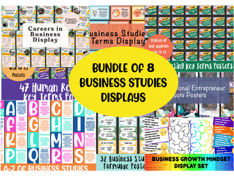 8 x Business Studies classroom display bundle