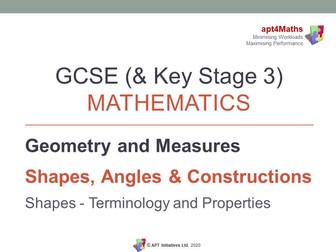 apt4Maths: PP on Shapes, Angles & Construction-SHAPES-TERMINOLOGY & PROPERTIES for GCSE Mathematics