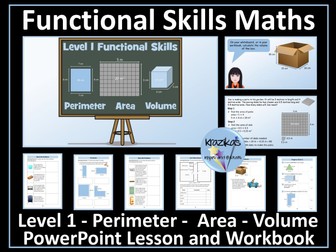 Level 1 Functional Skills Maths - Perimeter, Area, Volume Bundle