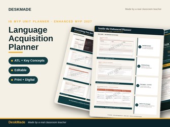 Language Acquisition Unit Planner | Enhanced MYP 2027 | IB MYP