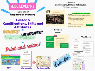 Hospitality and Catering - Unit 1 - Lesson 5 - Qualifications, skills & attributes