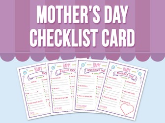 Mother’s Day - Checklist Card