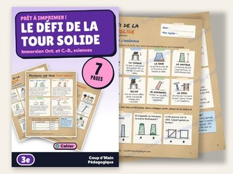 French Immersion Grade 3 Structures STEM Challenge | Le défi de la tour solide