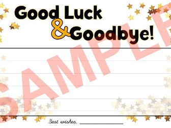 Goodbye/Good Luck Message Card Template